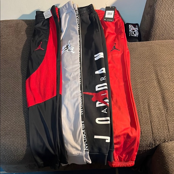 Jordan Kids' Black and Red Track Pants - Picture 1 of 4